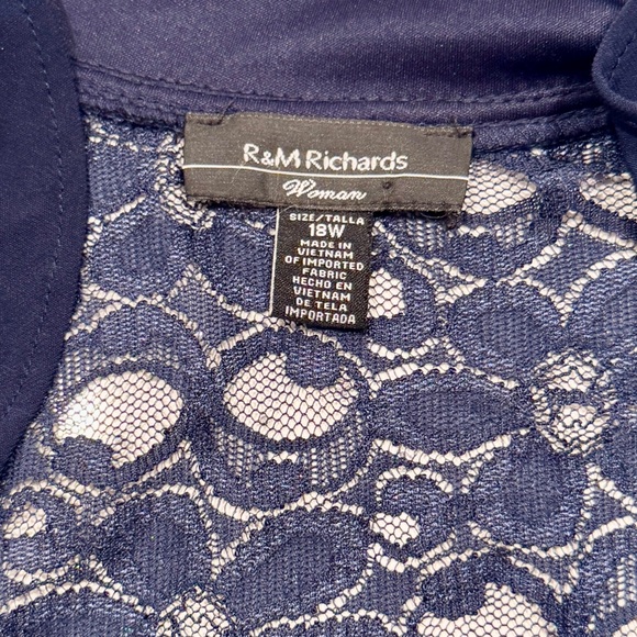 R&M Richards Vintage Dark Blue Lace Ruffled Jacket NWOT - Picture 5 of 10